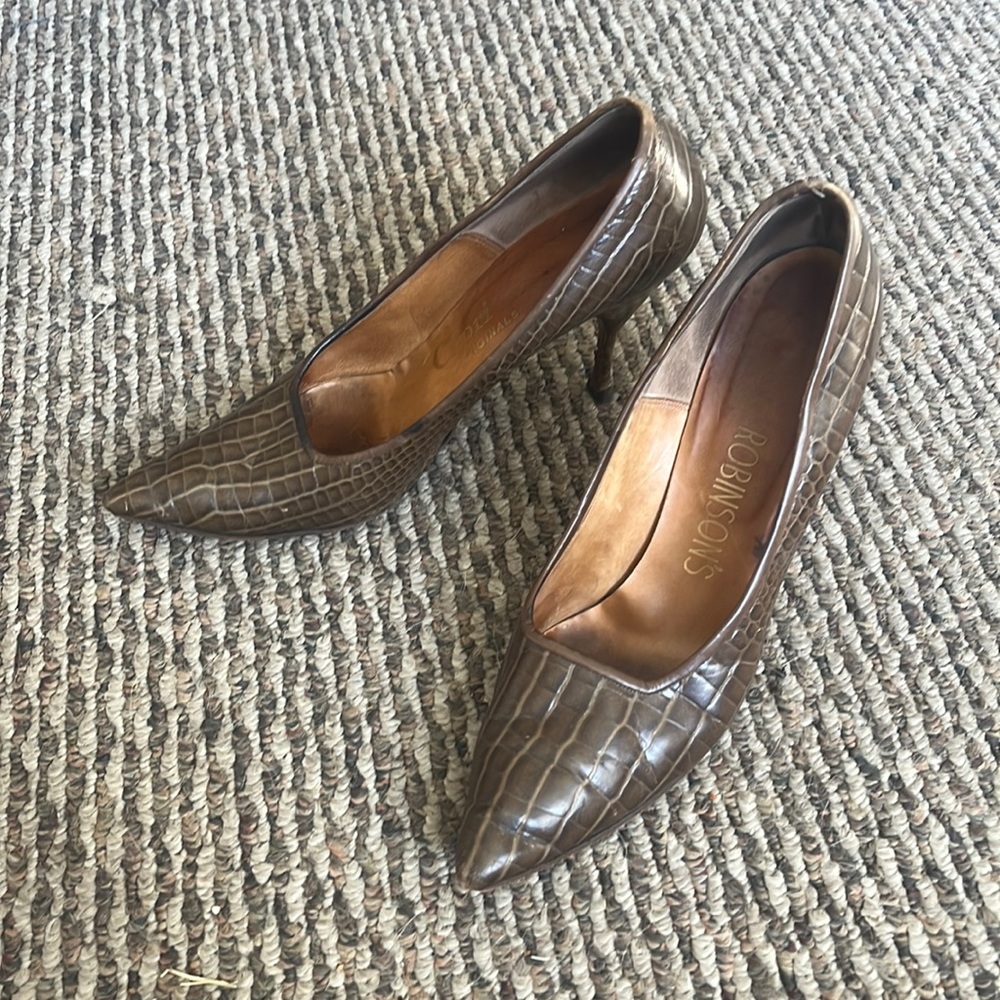 Capri Originals Robinson’s size: 7  vintage alligator 🐊 print tan leather soul